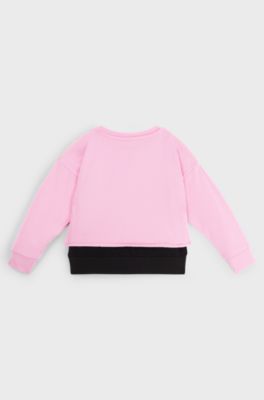 Kids' logo sweatshirt with T-shirt-style layer, Pink