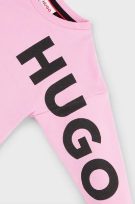Kids' logo sweatshirt with T-shirt-style layer, Pink