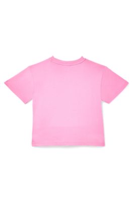 Kids' T-shirt in pure cotton with logo artwork, Pink