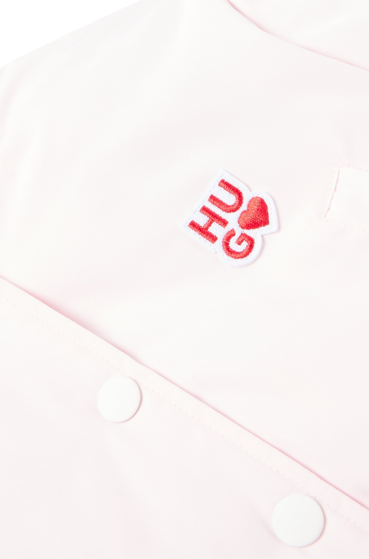 Kids' bomber jacket with embroidered logo details, light pink