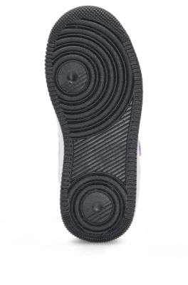 Kids' logo trainers with faux leather, Light Purple