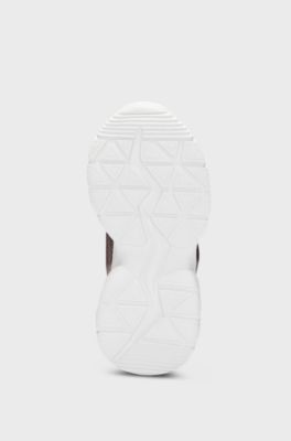 Kids' mixed-material trainers with faux leather, White