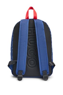 Kids-Rucksack aus Canvas mit durchgehenden Stack-Logos, Dunkelblau