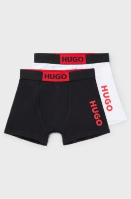 Kids' gift-boxed two-pack of branded boxer shorts, Black