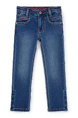 Kids' slim-fit jeans in knitted stretch denim, Patterned