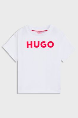 Kids' T-shirt in cotton jersey with contrast logo, White