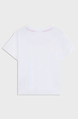 Kids' T-shirt in cotton jersey with contrast logo, White