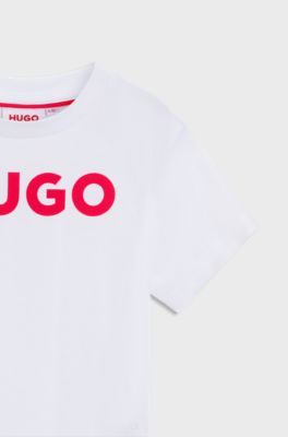 Kids' T-shirt in cotton jersey with contrast logo, White