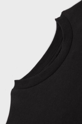 Kids' cotton T-shirt with logo print, Black