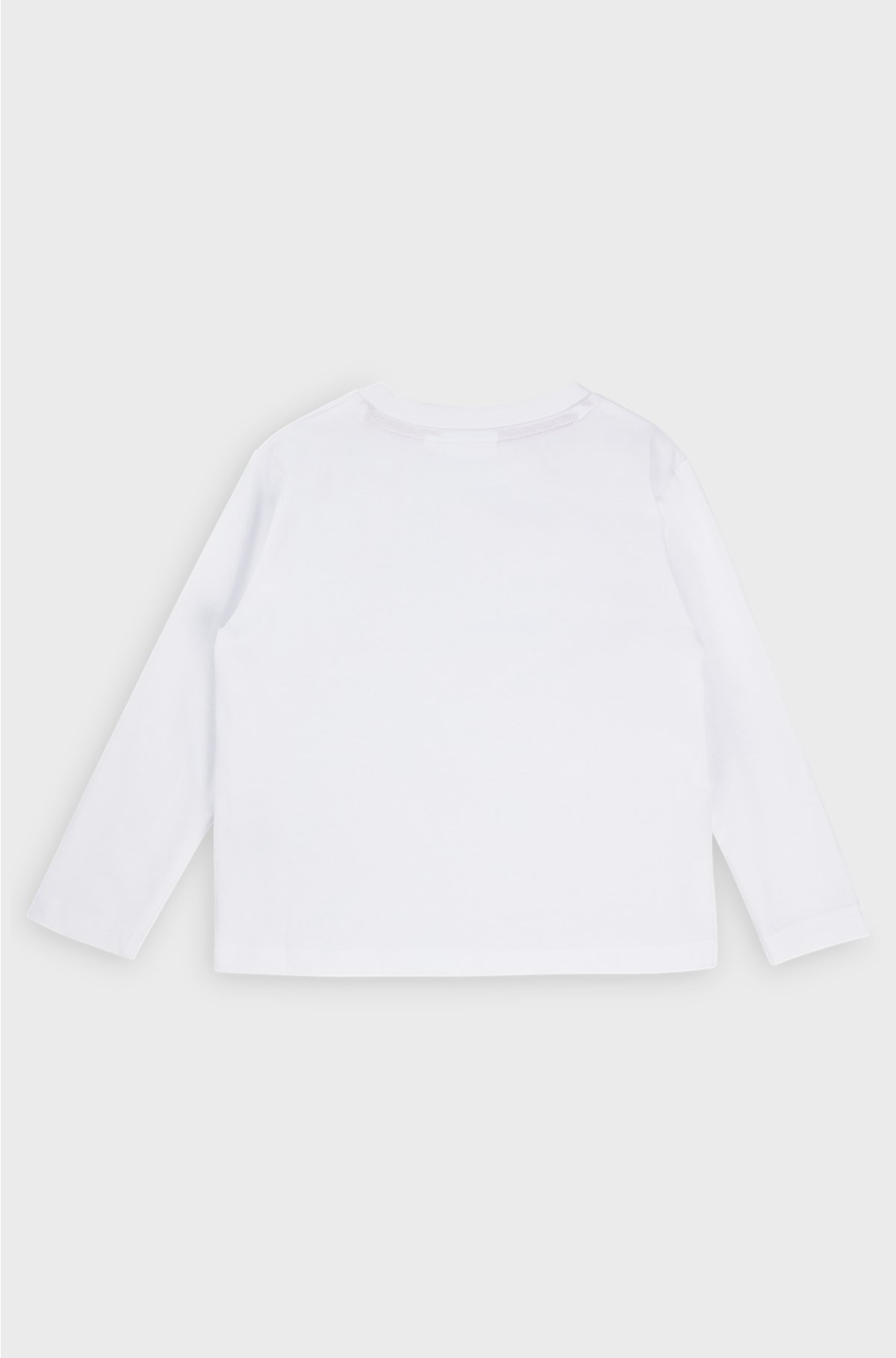 Kids' long-sleeved T-shirt in cotton with logo print, White