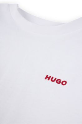 Kids' long-sleeved T-shirt in cotton with logo print, White