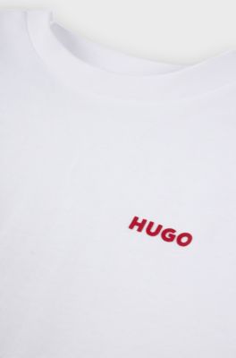 Kids' long-sleeved T-shirt in cotton with logo print, White