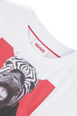 Kids' long-sleeved T-shirt with new-season artwork, White