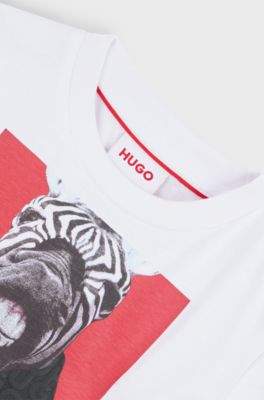 Kids' long-sleeved T-shirt with new-season artwork, White