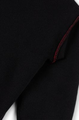 Kids' hoodie with two-tone stacked logo, Black