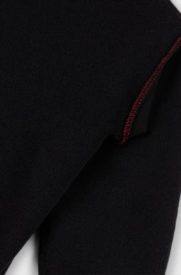 Kids' hoodie with two-tone stacked logo, Black