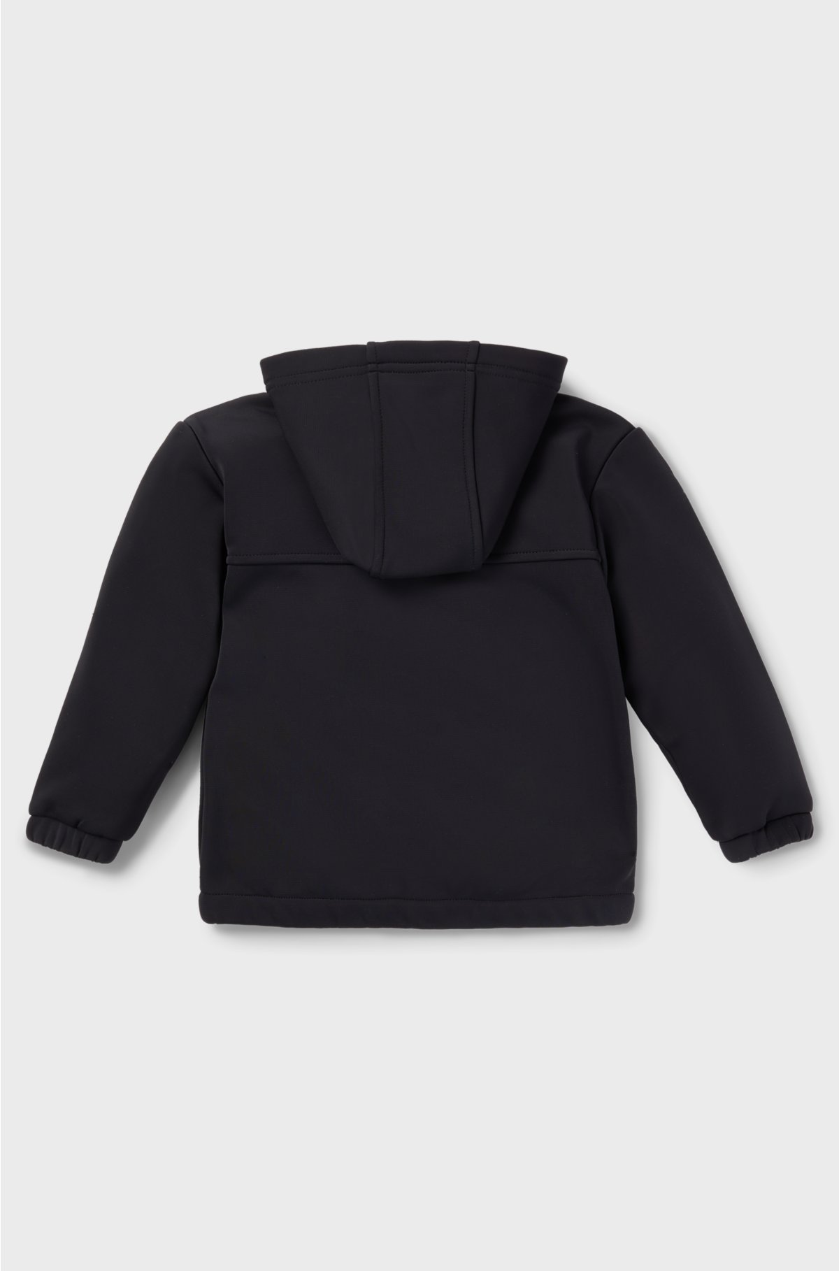 Kids' zip-up hoodie with red logo label, Black