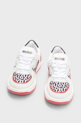 Baskets &agrave; lacets pour enfant avec logos revisit&eacute;s, Blanc