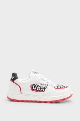 Baskets &agrave; lacets pour enfant avec logos revisit&eacute;s, Blanc