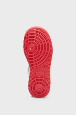 Kids' lace-up trainers with stacked logos, White