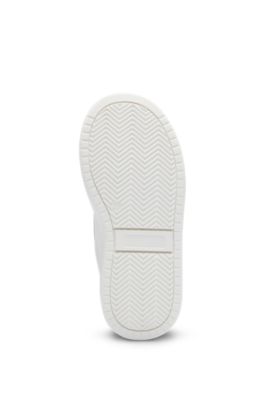 Kids' leather trainers with double logo, White