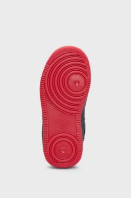 Kids' high-top trainers in faux nubuck leather, Black