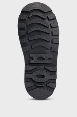 Kids' boots with branded leather zip puller, Black