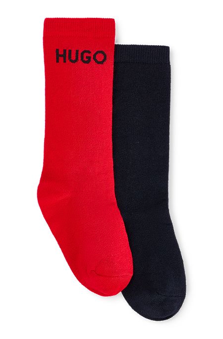 Zweier-Pack Kids-Socken mit Logo-Details, Rot