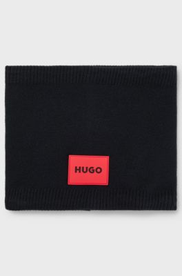 Kids' snood with red logo label, Black