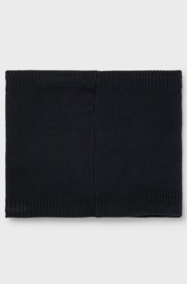 Kids' snood with red logo label, Black