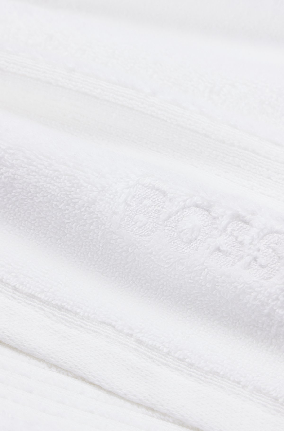 White Aegean-cotton guest towel with tonal logo, White