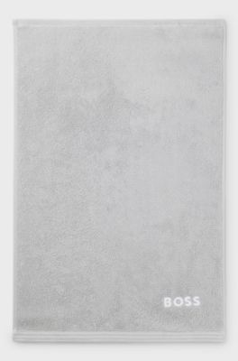 Cotton guest towel with contrast embroidered logo, Silver