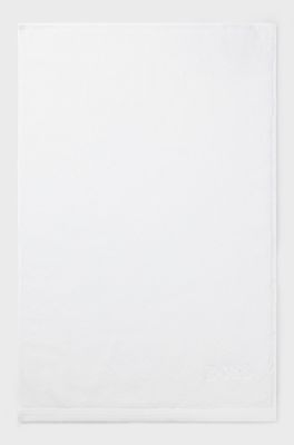 Katoenen gastenhanddoek met logostiksel als contrast, Wit