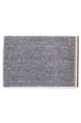 コットンジャカード ゲストタオル パイピング＆ロゴ, グレー