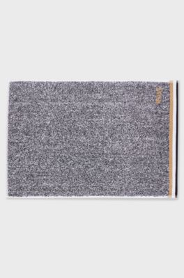 Cotton-jacquard guest towel with piping and logo, Grey