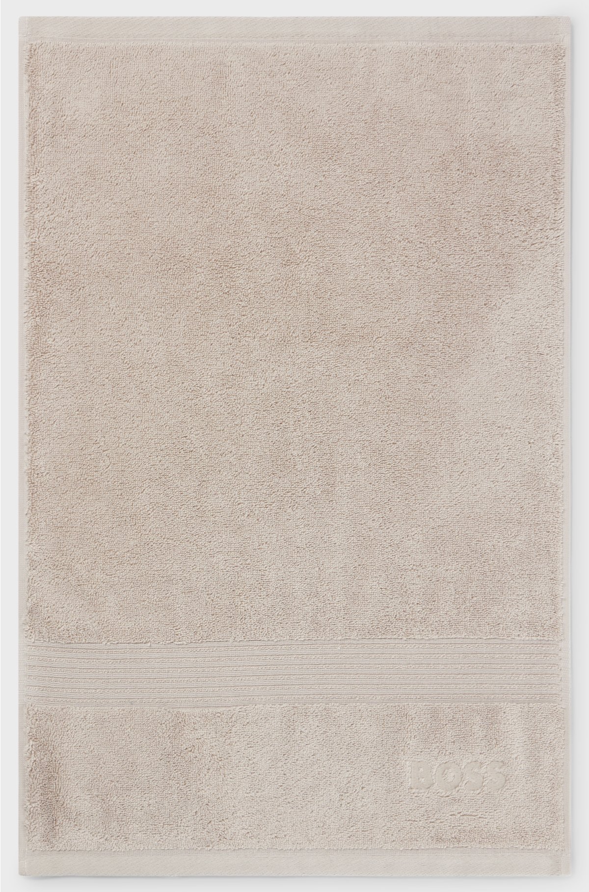 Aegean-cotton guest towel with tonal logo, Beige