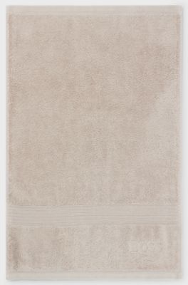 Cotton guest towel with tonal embroidered logo, Beige