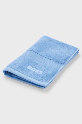 Cotton guest towel with tonal embroidered logo, Blue