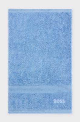 Cotton guest towel with tonal embroidered logo, Blue