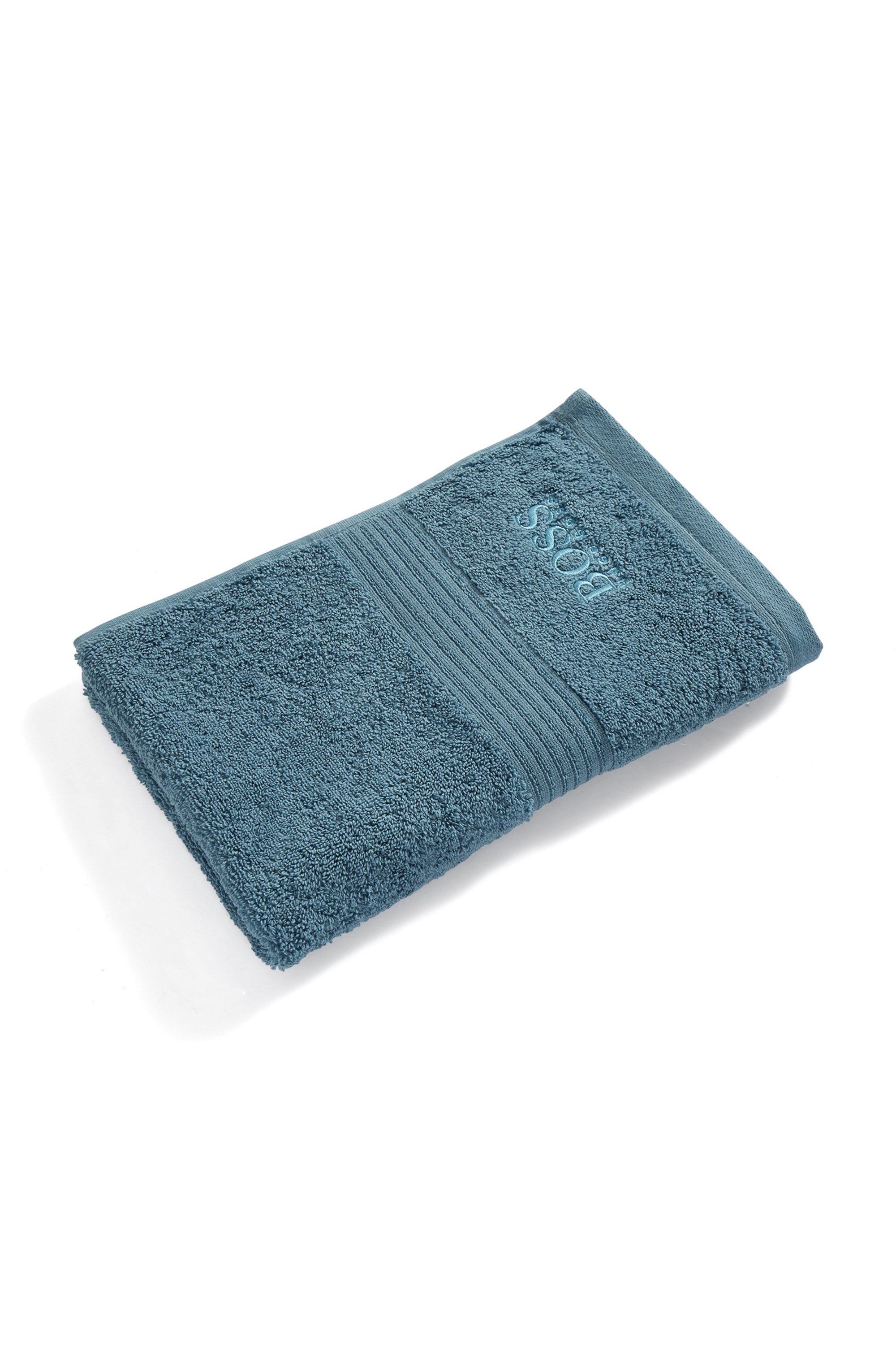 Asciugamano per ospiti in cotone egeo con logo, Blu scuro