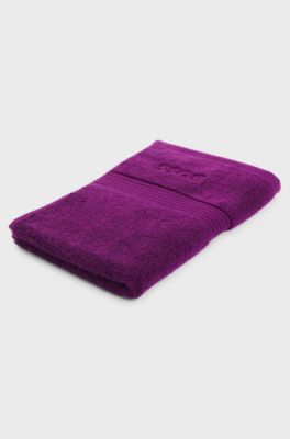 Aegean-cotton guest towel with tonal logo, Purple