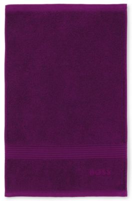 Aegean-cotton guest towel with tonal logo, Purple