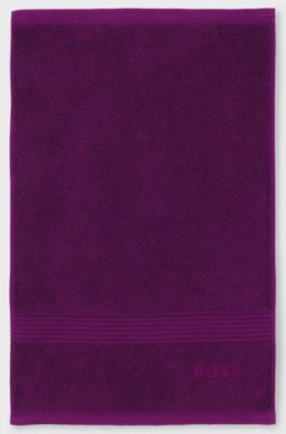 Aegean-cotton guest towel with tonal logo, Purple