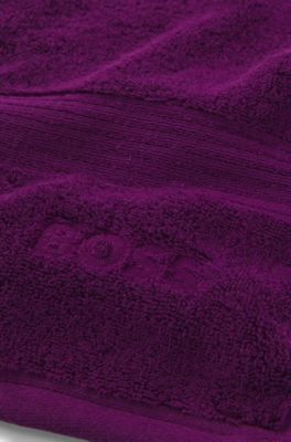 Aegean-cotton guest towel with tonal logo, Purple