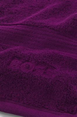 Aegean-cotton guest towel with tonal logo, Purple