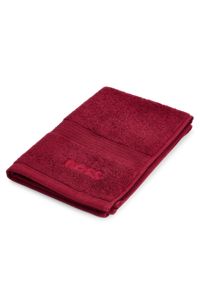Gæstehåndklæde i ægæisk bomuld med tone-i-tone-logo, Mørkerød