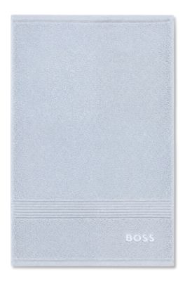 Cotton guest towel with tonal embroidered logo, Light Blue