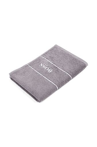 Cotton guest towel with white logo embroidery, Grey