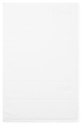 Cotton guest towel with white logo embroidery, White