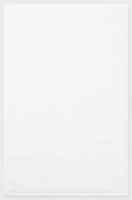 Cotton guest towel with white logo embroidery, White